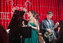 Sam Braysher with Annie Majin at Crazy Coqs